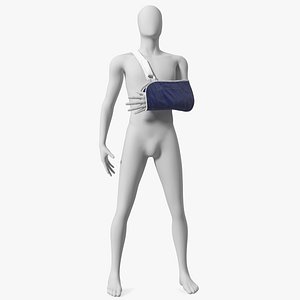 Arm Sling Bandage Blue Left Adjustable