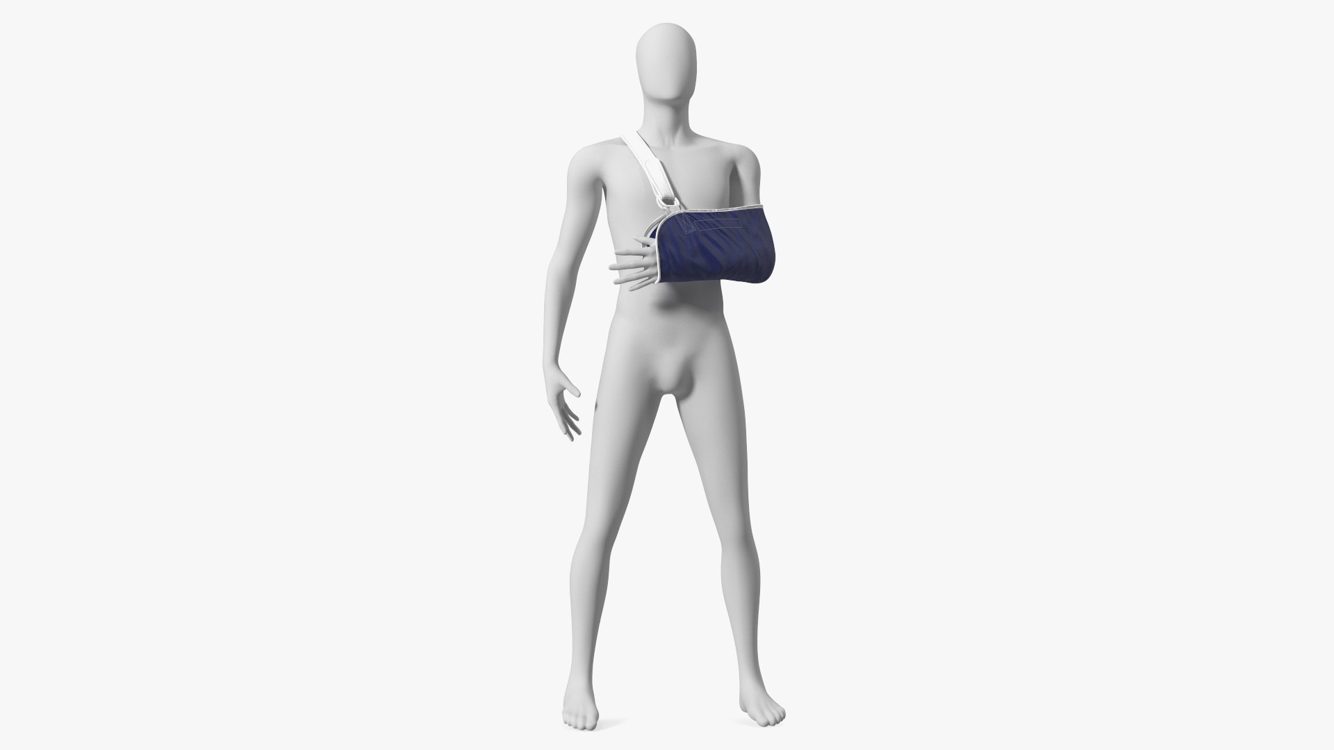 Arm Sling Bandage Blue Left Adjustable 3D model preview