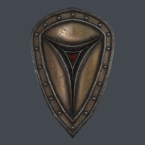 3D fantasy shield 6 modeled
