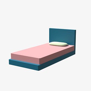 Cartoon Bed 3D Model 3D model