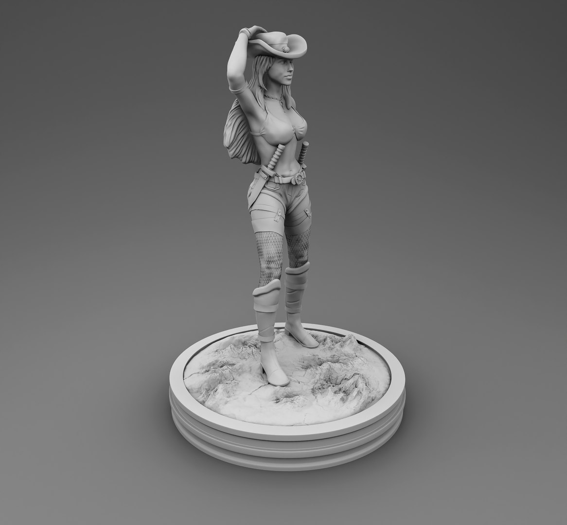 3d Young Cowgirl Model Turbosquid 1945328