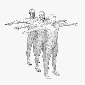 Natural Male Body in T-Pose Base Mesh