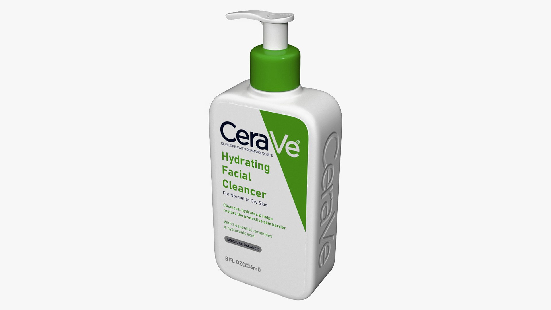 CeraVe Cleanser Dispenser Bottle 236 ml Green 3D model preview