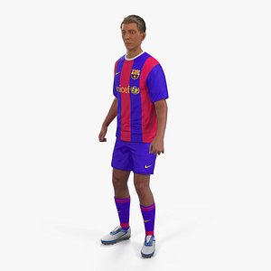 3D soccer football player barcelona