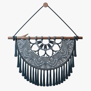 Macrame - Rope Wall Art - Interior Decoration - Geometry Node Based 3D model