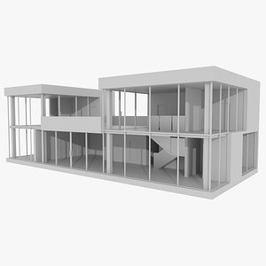 modernist house interior 3d model