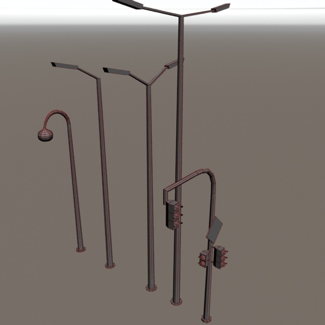 3ds max street lamps traffic lights