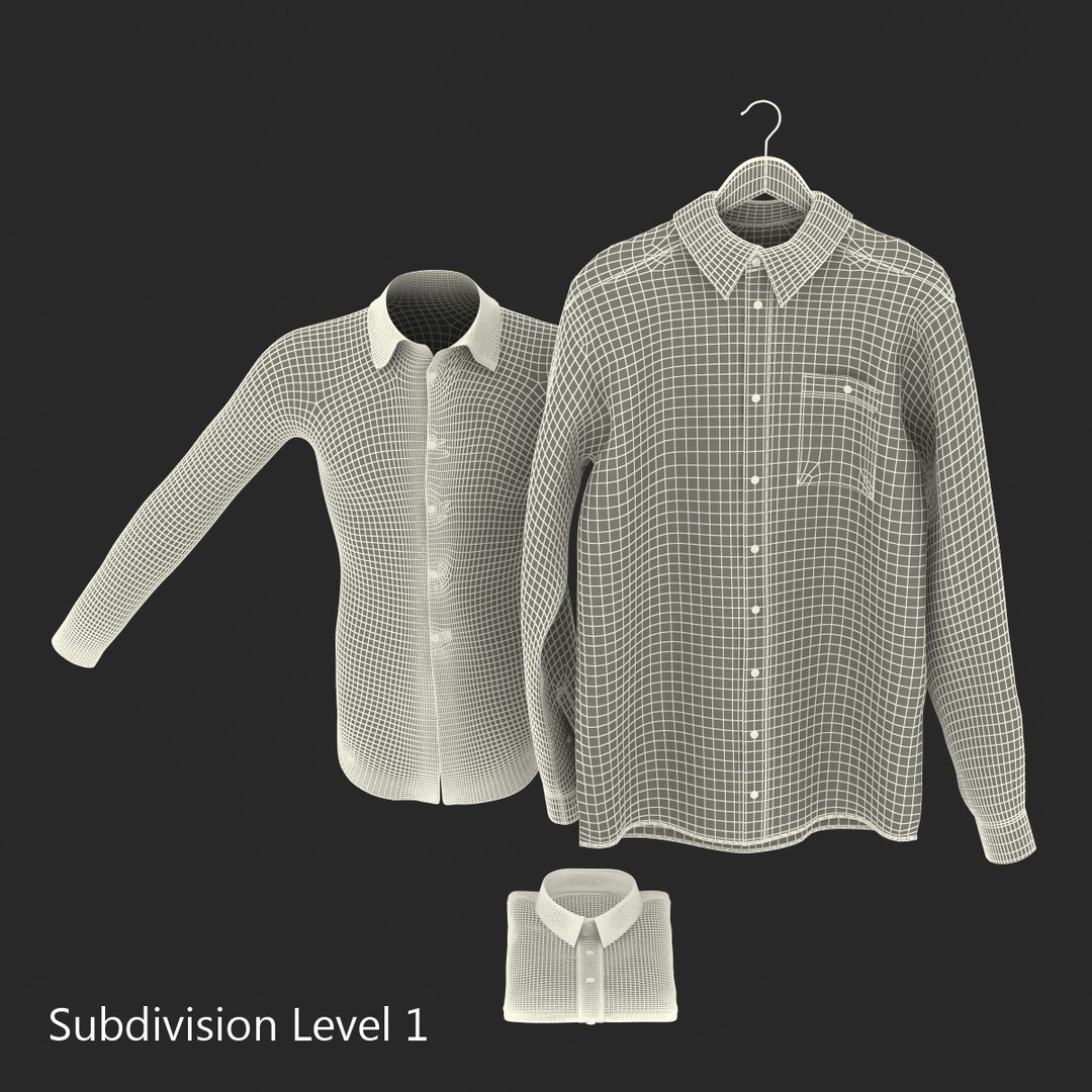 Shirts Men Formal 3d Model