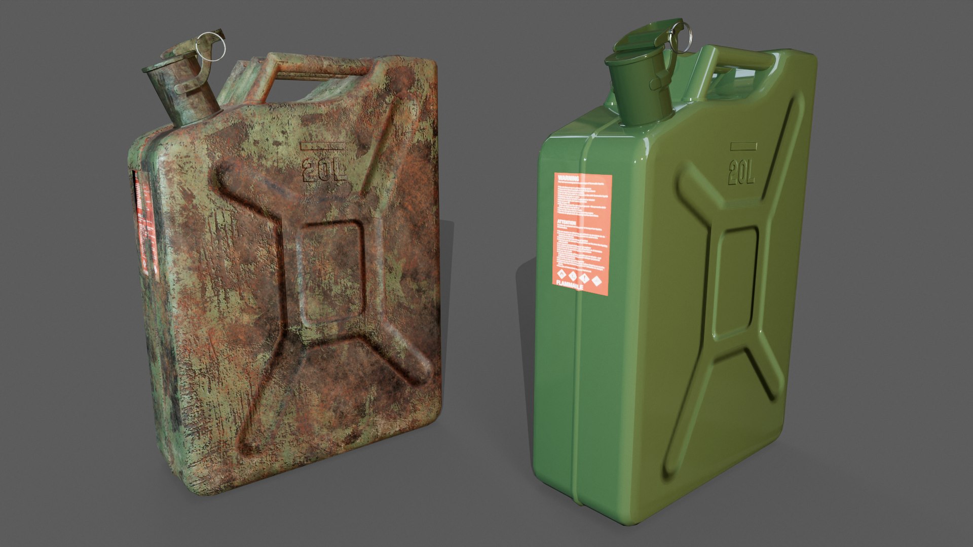 3D Fuel Canister 2 Texture sets Game Ready model TurboSquid 1716598