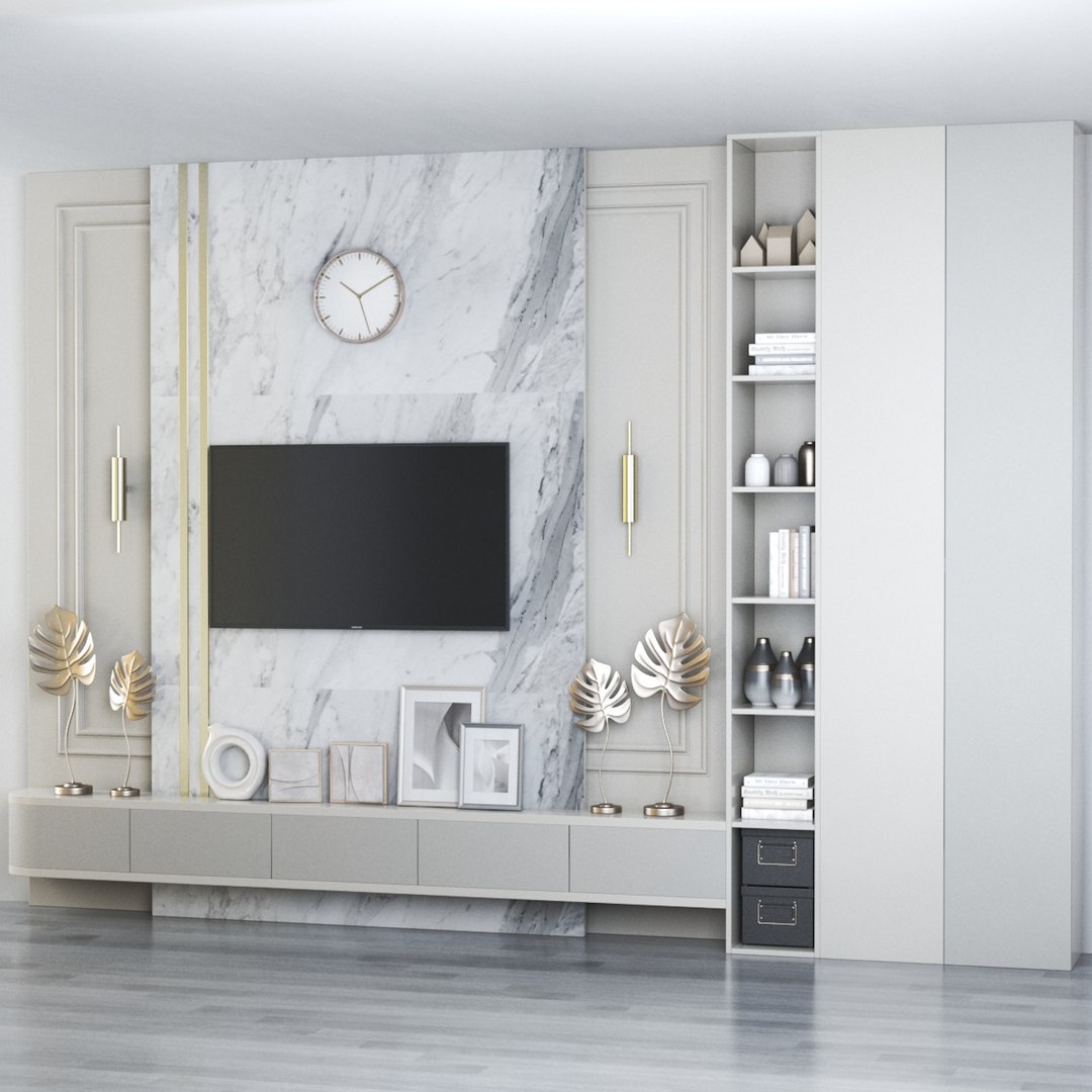 3D TV Wall 2 Model - TurboSquid 2169846