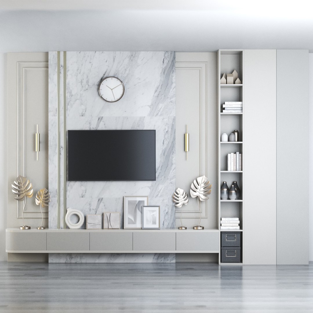 3D TV Wall 2 Model - TurboSquid 2169846