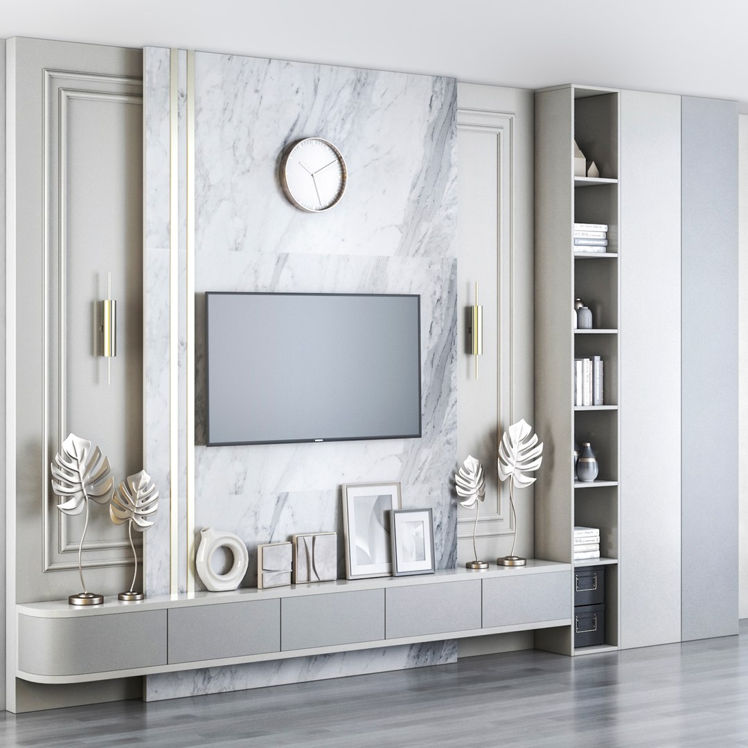 3D TV Wall 2 Model - TurboSquid 2169846