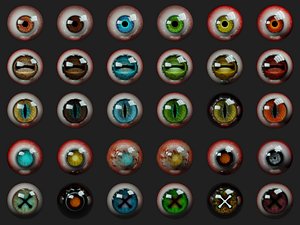 30 human and creature eyeball set