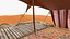 Campo nel deserto con cammello e tenda in pelliccia
