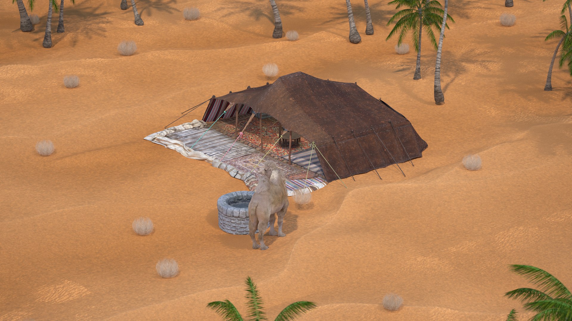 Desert Camp with Camel and Tent Fur model https://p.turbosquid.com/ts-thumb/Wv/m2HKkc/Ne/reproduction__desert_camp_with_camel_and_tent_fur_001/jpg/1727358362/1920x1080/fit_q87/ed690011034a84bf5e2a8943de036e4f63acd119/reproduction__desert_camp_with_camel_and_tent_fur_001.jpg