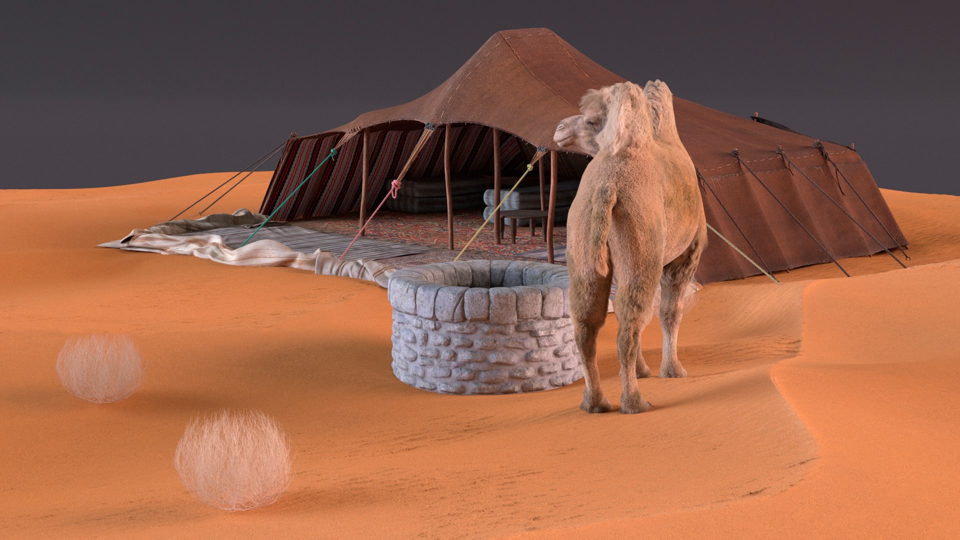 Desert Camp with Camel and Tent Fur model https://p.turbosquid.com/ts-thumb/Wv/m2HKkc/ou/desertcampwithcamelandtentfur3dmodel009/jpg/1724878577/1920x1080/fit_q87/8e48cd0de9a94c934d6def3a60b7acb3a1f6337b/desertcampwithcamelandtentfur3dmodel009.jpg