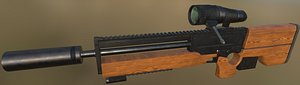 WD3000 Sniper Rifle (Low Poly PBR)