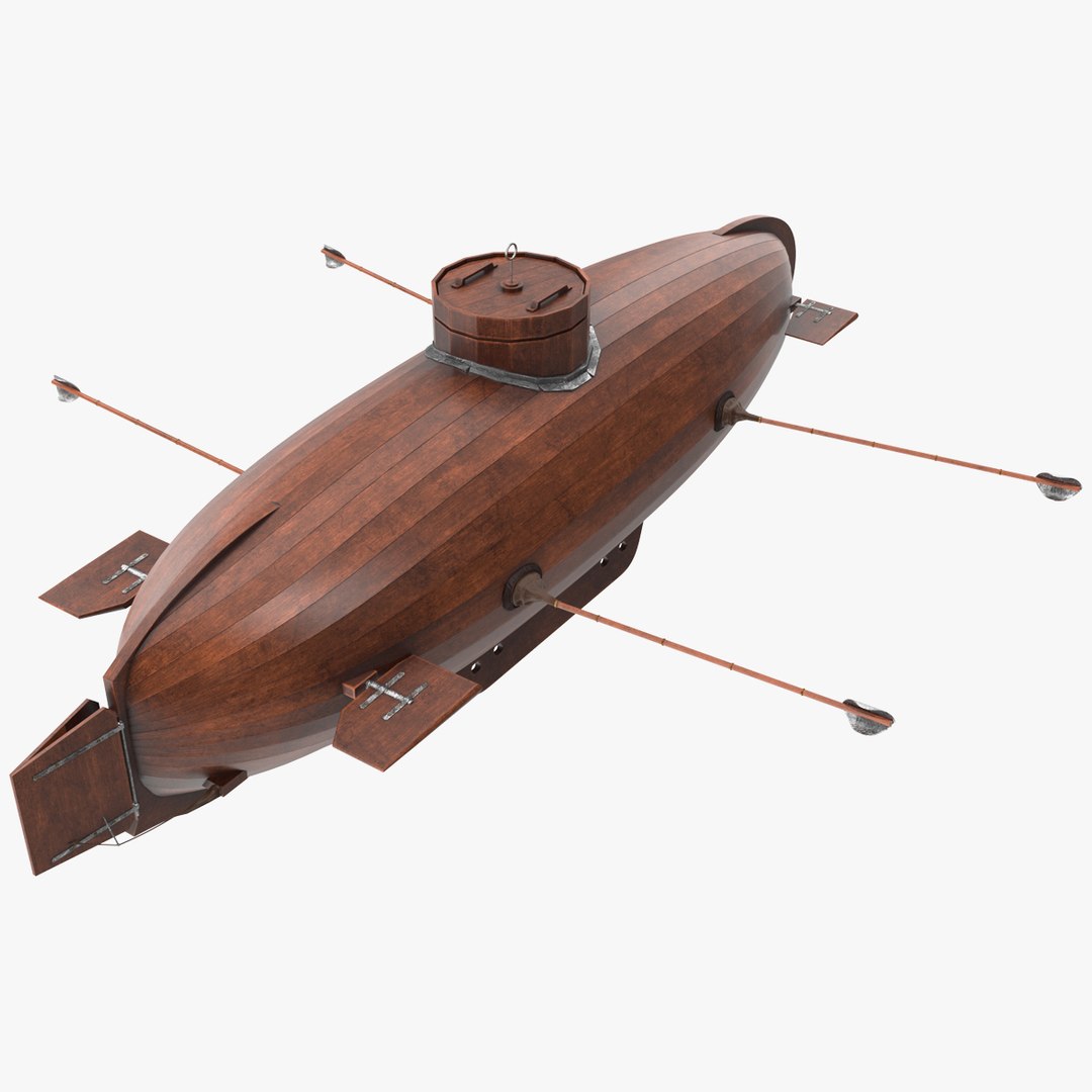 Realistic Model of Drebbel Submarine 3D model preview