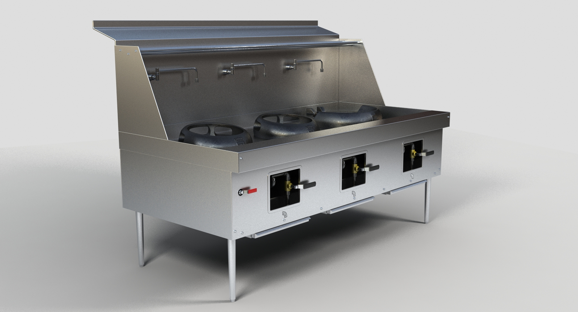 3D Model Commercial Wok Range - TurboSquid 1380813