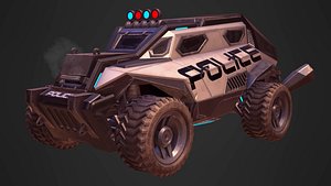 Sci-FI Armored Police Car PBR