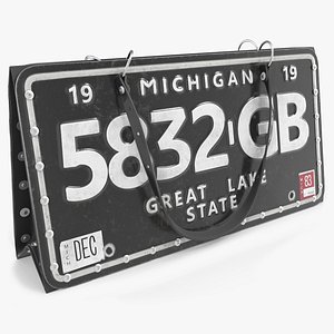 3D Designer Michigan Car License Plate Bag