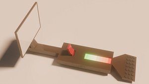 A computer or electronic device with an indicator and a lever 3D