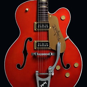 3d model guitar gretsch red