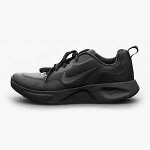 Hyper Realistic Nike Wearallday Sports Shoe High and Low Poly 3D