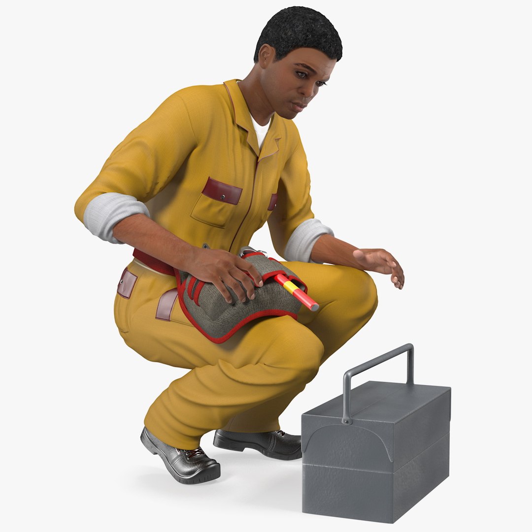 Light Skin Black Locksmith 3D model preview