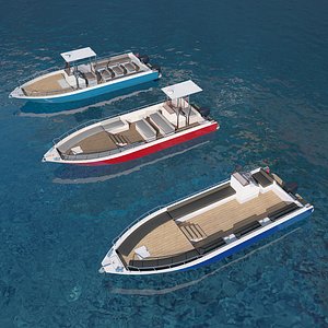 Motorboats LOWPOLY asset pack 3D