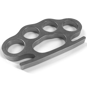 Brass Knuckles Silver 3D model