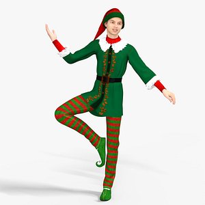 Christmas Elf Low-poly 3D model