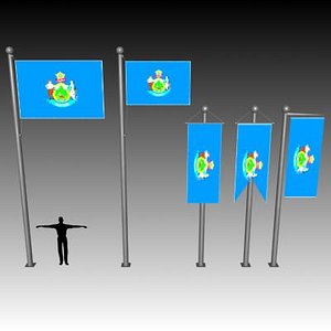 3d model flag u