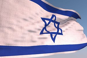 3D israel waving flag animation