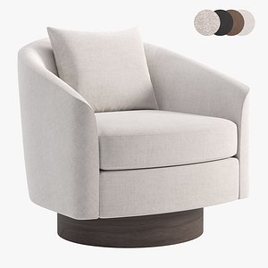 Camino Upholstered Swivel Lounge Chair 3D model