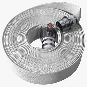 3D model Neatly Coiled Fire Hose White Canvas