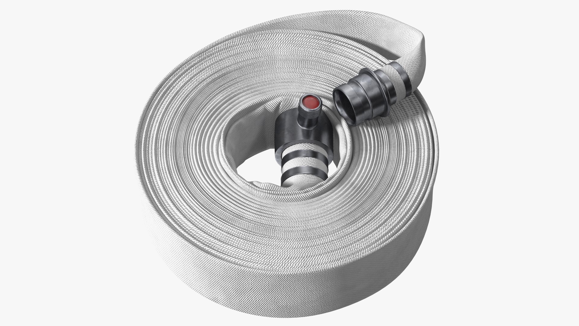 Neatly Coiled Fire Hose White Canvas 3D model preview