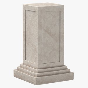 3D Roman Statue Pedestal 01