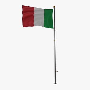 3D Pole Flag Italy model