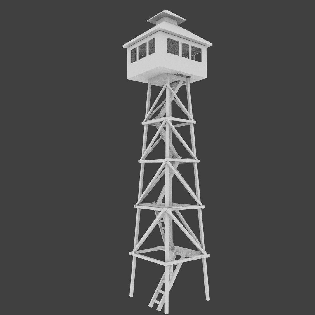 3D Wooden Watchtower Model - TurboSquid 1461977