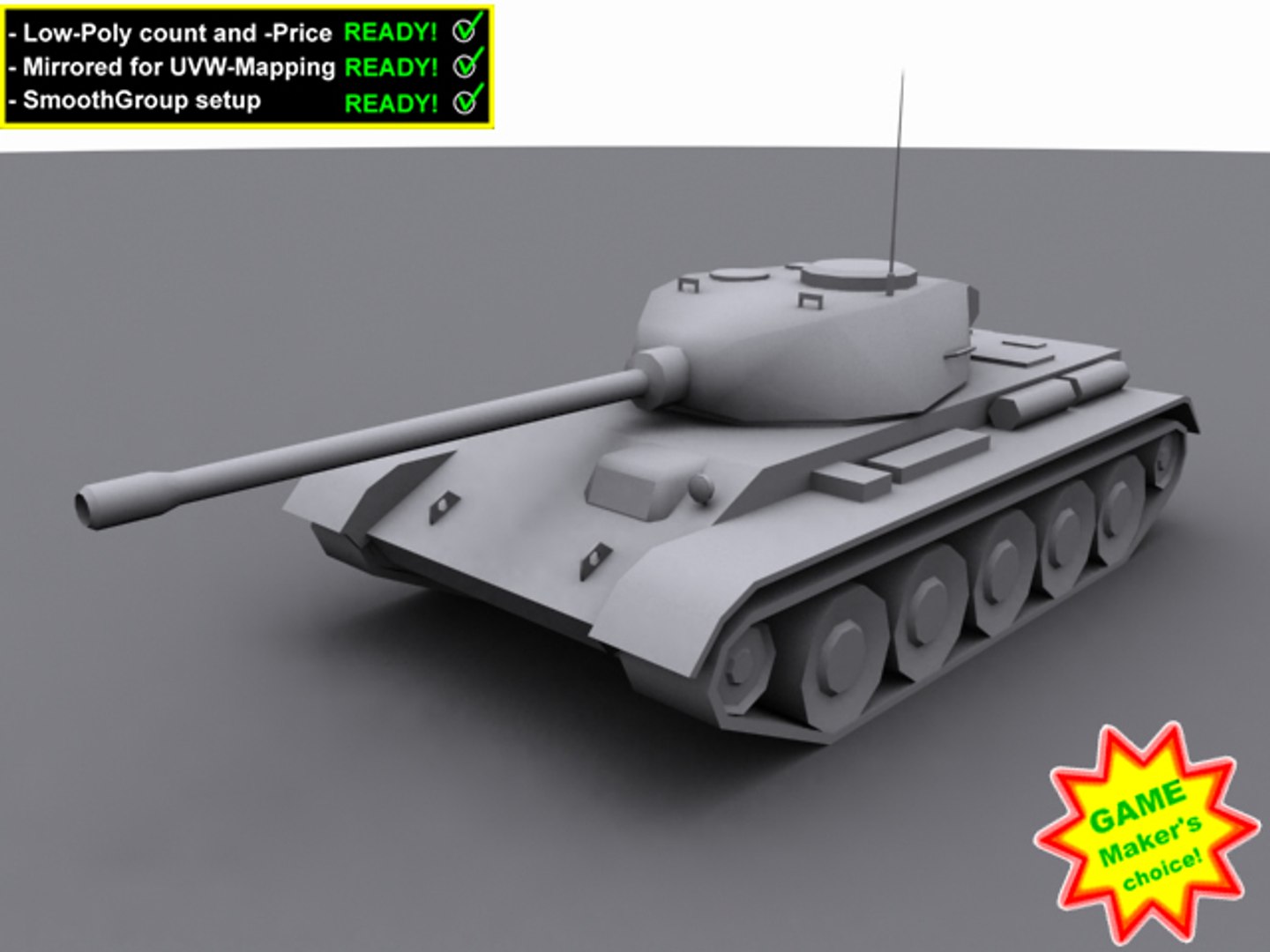 3d T-44 Tank Model