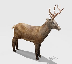 3D model Dark wooden deer