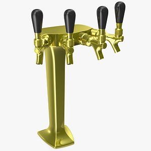 3D model tap brass beer tower