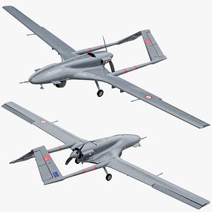 Rigged Bayraktar TB2 UCAV Drone Turkish Version PBR