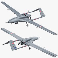Rigged Bayraktar TB2 UCAV Drone Turkish Version PBR