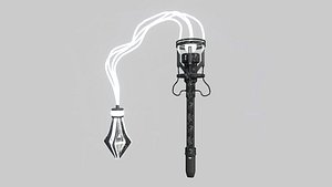 3D SciFi Flail A09 Black Camo - Sci Fi Weapon Design