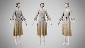 Dress 03 Grullo With Design 3D