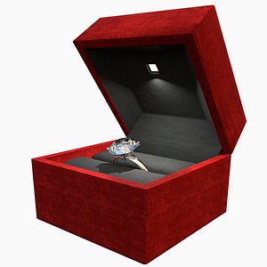 Diamond Ring In A Velvet Box