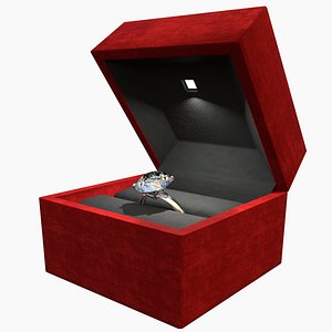 Diamond Ring In A Velvet Box