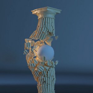 column hit explosion 3d model